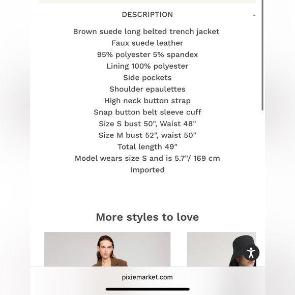 Pixie market faux suede trenchcoat - Picture 9 of 9